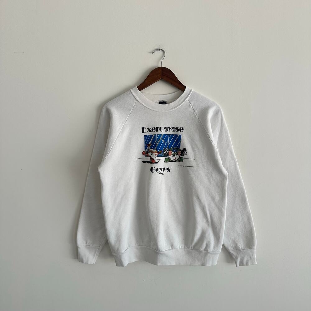 80s Vintage Retro Cartoon Graphic workout Gym Sweatshirt